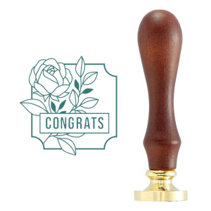 Spellbinders - Sealed Collection - Brass Wax Seal With Handle - Framed Congrats (WS-010)